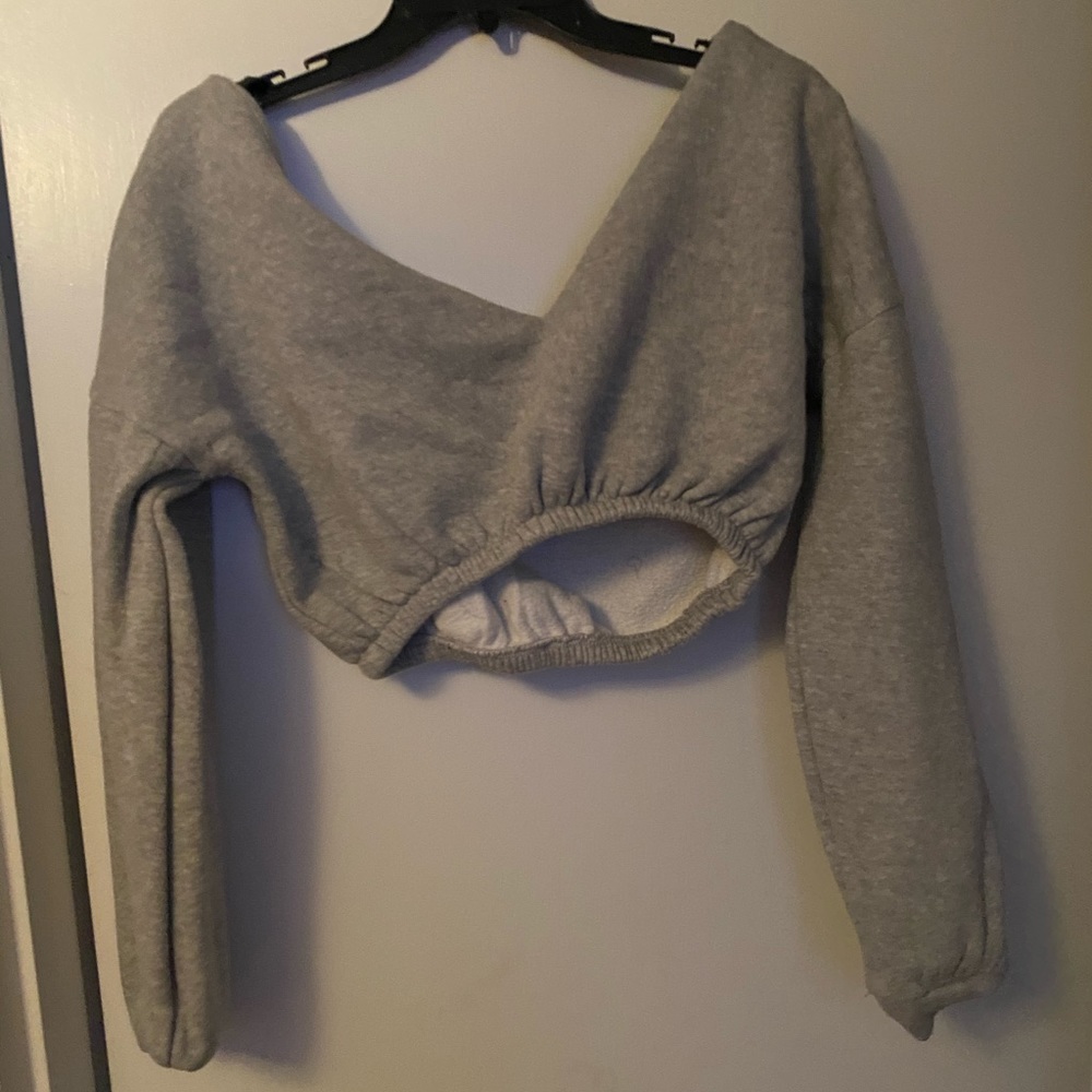 Grey Crop Sweater